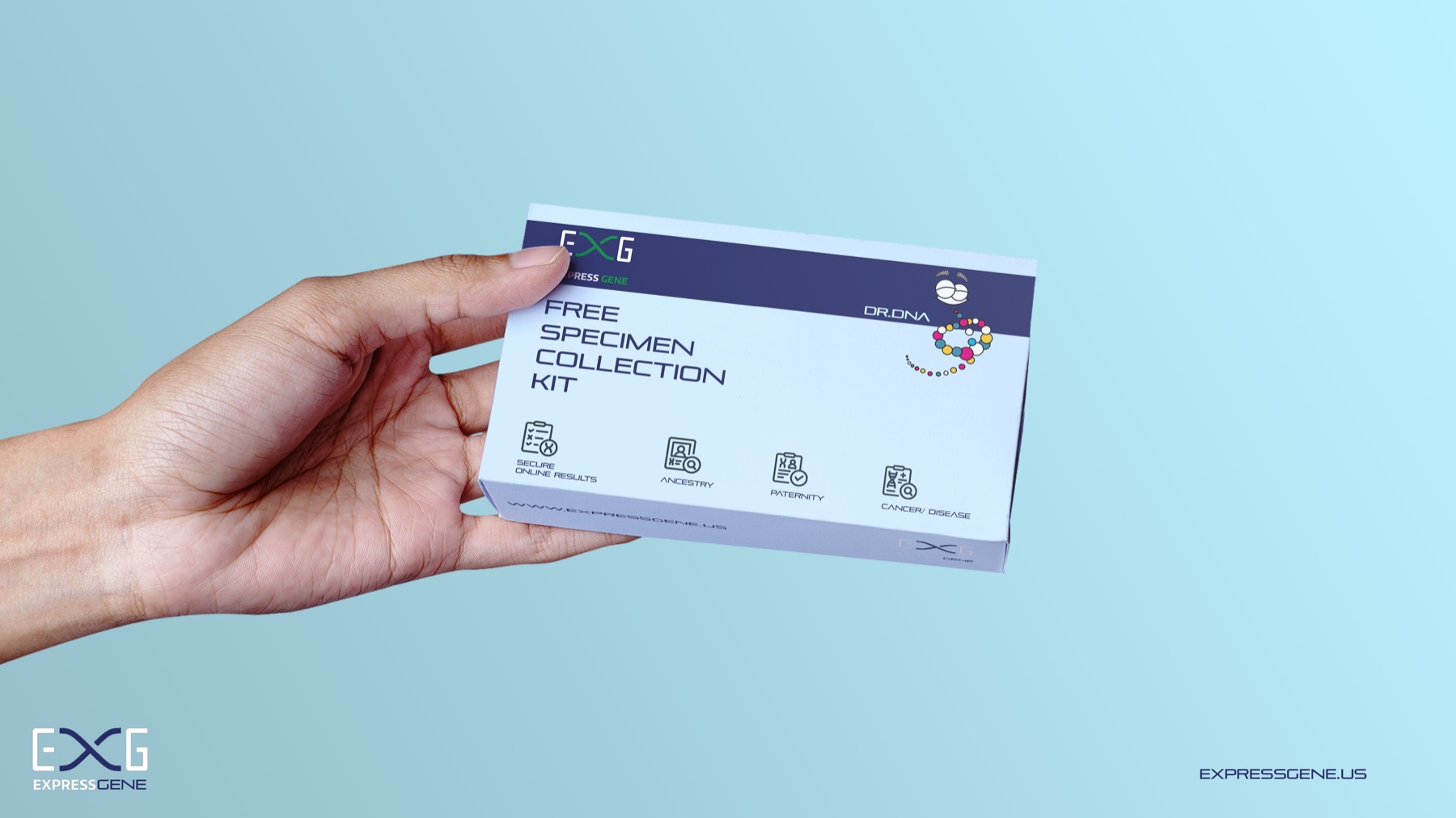 ExpressGene specimen collection kit design concept